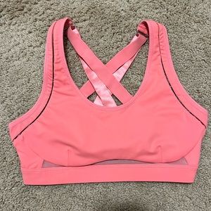 Pink Fabletics sports bra